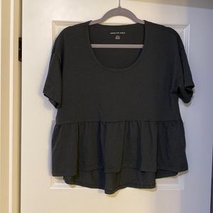 Dark Gray Babydoll Top